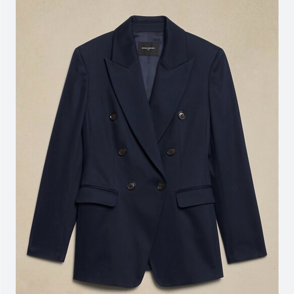 Banana Republic Blue Double-Breasted Icon Blazer